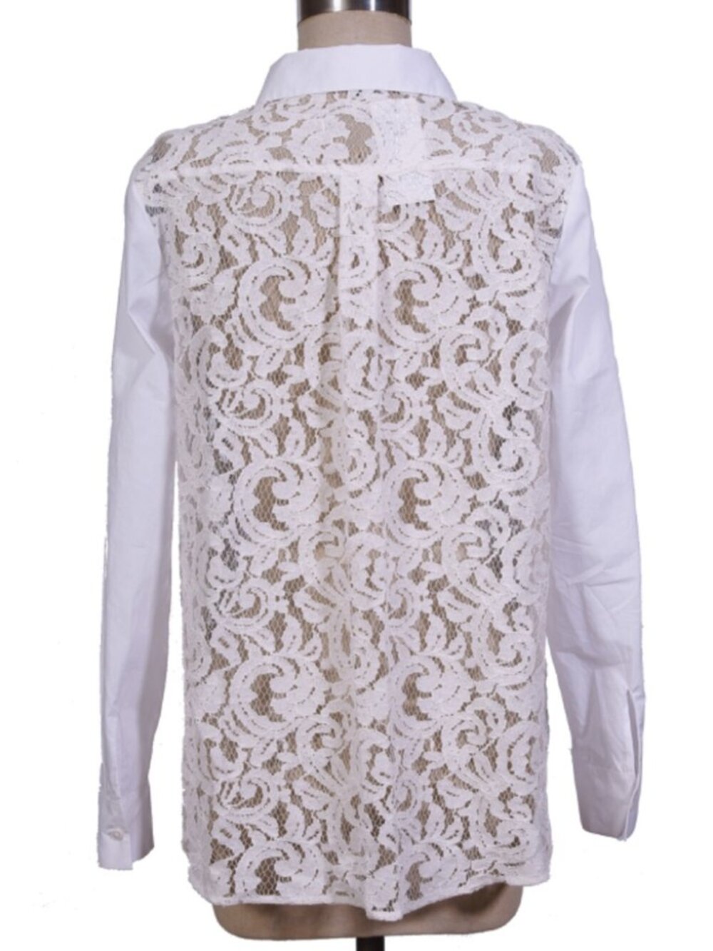 NWOT SUNDANCE: Oversized White Button Up Poplin w/ Lace Back (XS)